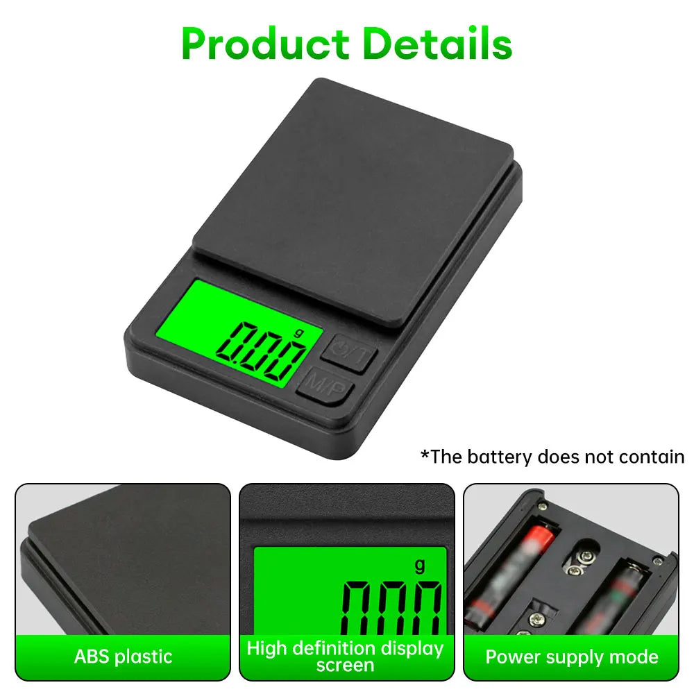 500g*0.01g Accurate Electronic Jewelry Gram Scale Precision Scale Portable Calibration Function Ultra-clear Display Kitchen Tool