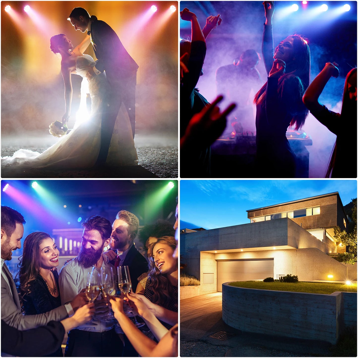 Somspot Mini RGB LED Par Lights Stage Lighting Effect LED Projection Light for DJ Disco Party Holiday Bar Club Wedding Birthday