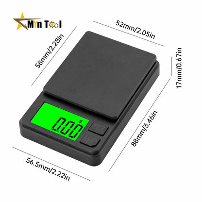 500g*0.01g Accurate Electronic Jewelry Gram Scale Precision Scale Portable Calibration Function Ultra-clear Display Kitchen Tool