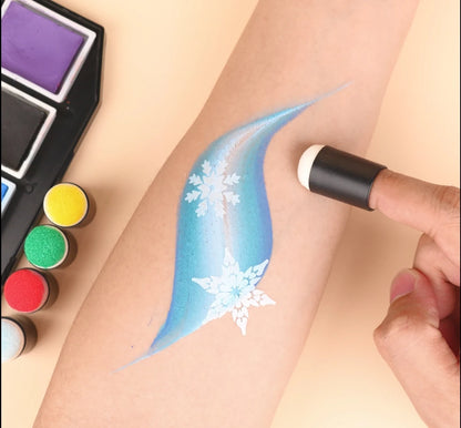 47pcs Reusable Face Paint Stencils for Body Art Painting Halloween Party Makeup Temporary Tattoos Stencils sponges