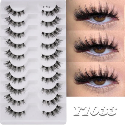 SHIDISHANPIN Cat Eye Lashes Soft Wispy Clear Band Lashes With Winged Ends For Extended Eye Look Natural Half EyelashesMakeup