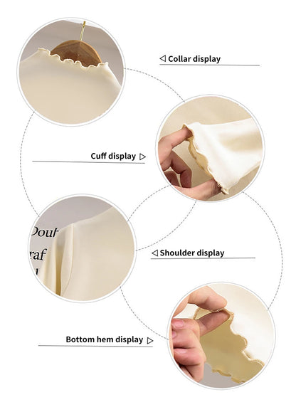 Autumn-Winter Girls Long Sleeve Solid Color T-Shirt with Ruffle Collar Girls Fashionable Comfortable Everyday Wear T-Shirt