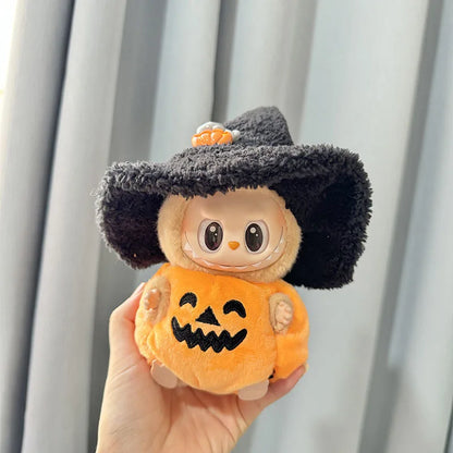 Hot Halloween Labubu Clothes Cute Pumpkin Bat Ghost 2-piece Outfit Mini Plush Doll Clothing Fashion Doll Accessories