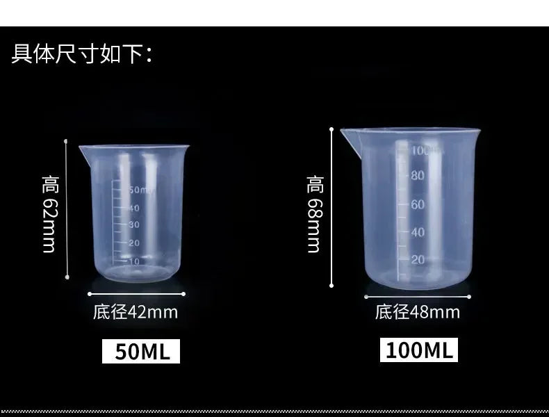 Lightweight 1PC Transparent with Scale Plastic for Kitchen Laboratory Test Measuring Cup Beaker Mixing Cups Graduated Cylinder