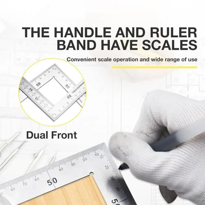 30/50CM Angle Square Ruler 90 Degree Right Angle Ruler Stainless Steel Triangle Ruler Woodworking Gauge Measuring Tool