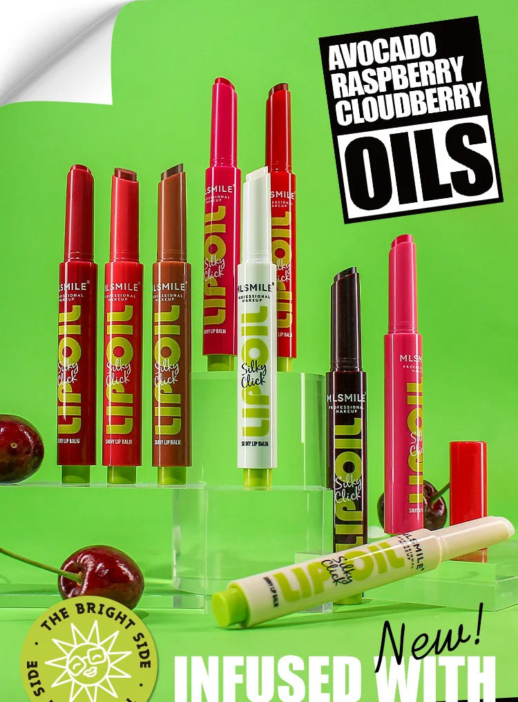 multicolor Silky Click Lip Care Hydrating Solid Lip Gloss with Radiant Mirror Shine, Effortless Press Long-Lasting