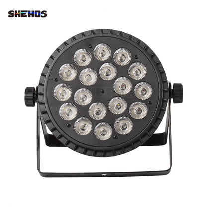 SHEHDS 4PCS Aluminum Alloy LED Flat Par 18x12W RGBW/18x18W RGBWA+UV LED Lighting DMX512 Disco Professional Stage DJ Equipment