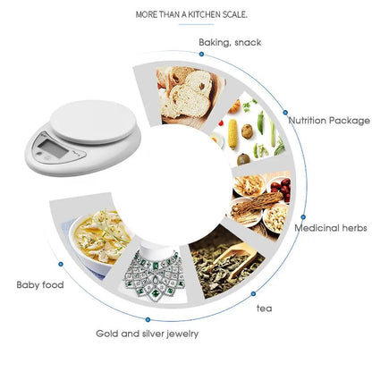 5kg/1g Portable Digital Scale LED Electronic Scales Food Balance Measuring Weight Electronic Scales Kitchen Accessories Tools