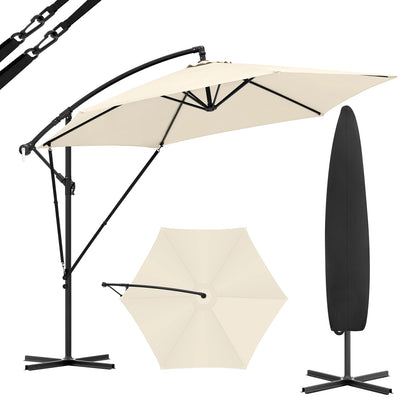WOLTU Tilting Parasol Crank Garden Umbrella Waterproof UV Protection Beach Umbrella with Case for Balcony Patio Garden Outdoor