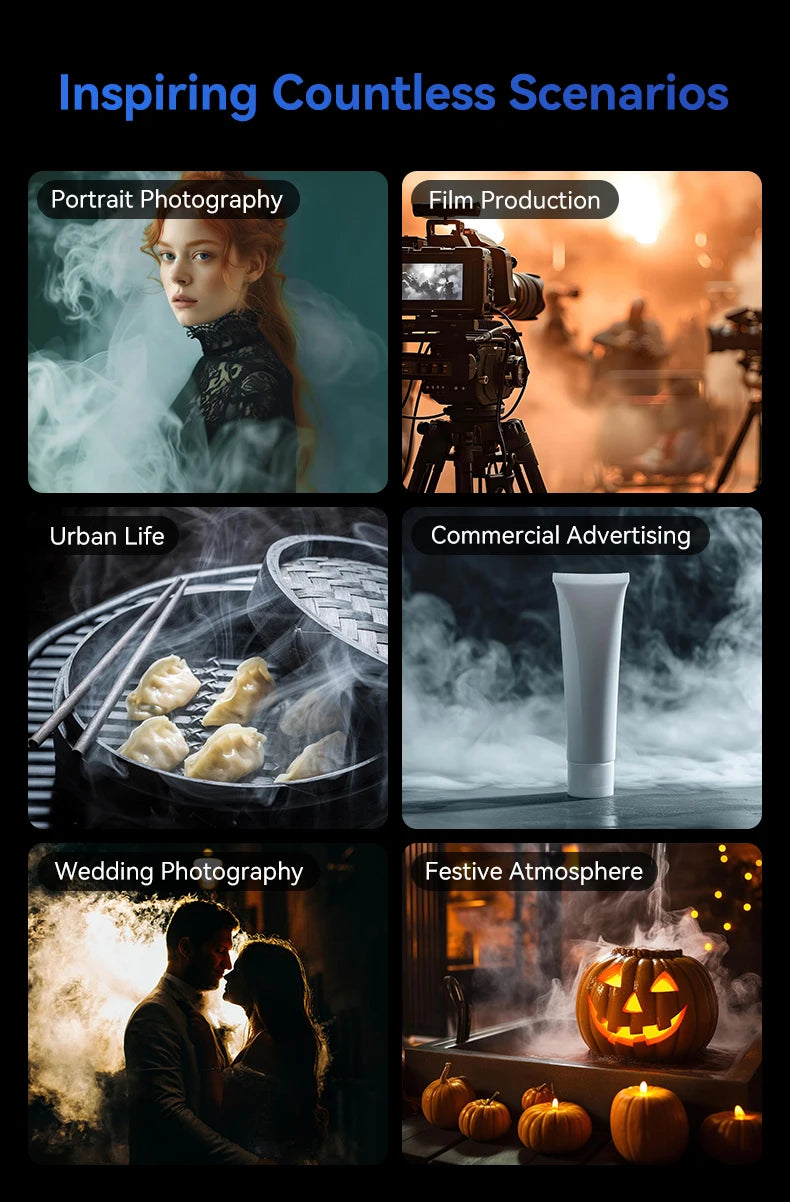 TELESIN Photography Smoke Machine Remote Smoke Effect Portable Smoke Maker with Remote Control Fogger Machine For Video Shoot