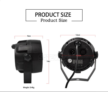 Mini Led Par 12x3W RGBW Wash Lighting For DJ Party Club Disco Family 8 channels DMX 512 Master/Save Light