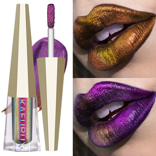 Chrome Shifting Pigments Chameleon Liquid Lipstick or Eyeshadow Shiny Long Lasting Multichrome High Quality Lip Gloss Lip Makeup
