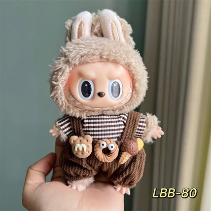 Doll Clothes For 15-17CM I II III Labubu Outfits Mini Plush Cotton Idol Doll Universal Clothing Sitting Party Accessories Gifts