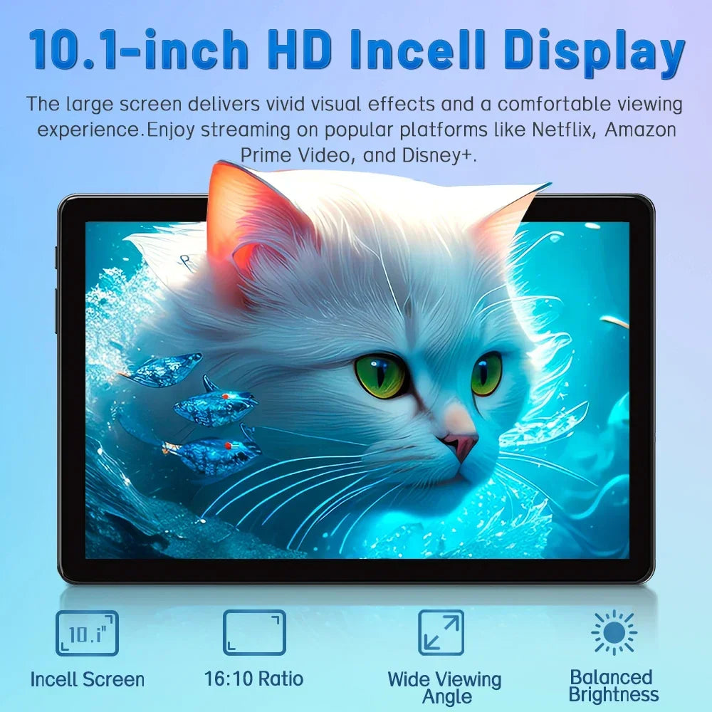 ANRY 10.1inch Tablet Android 2025, 12GB+128GB(1TB Expand) Android 15, 6000mAh 8-core 5MP+13MP Tablet PC with 5G WIFI Bluetooth
