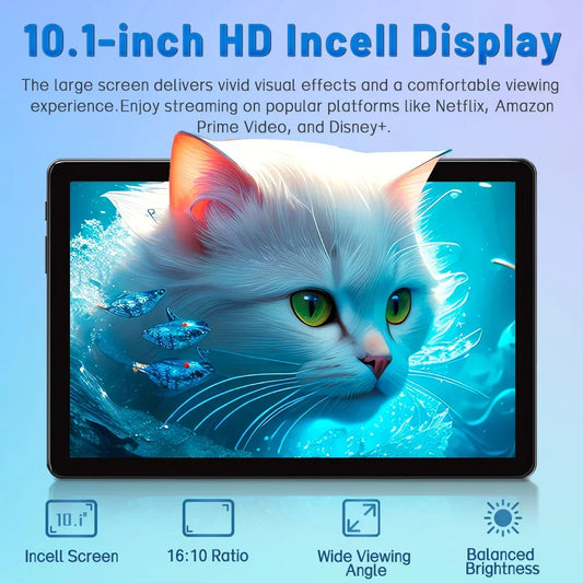 ANRY 10.1inch Tablet Android 2025, 12GB+128GB(1TB Expand) Android 15, 6000mAh 8-core 5MP+13MP Tablet PC with 5G WIFI Bluetooth