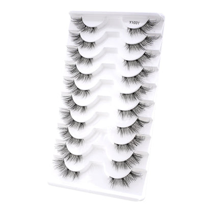 SHIDISHANPIN Cat Eye Lashes Soft Wispy Clear Band Lashes With Winged Ends For Extended Eye Look Natural Half EyelashesMakeup