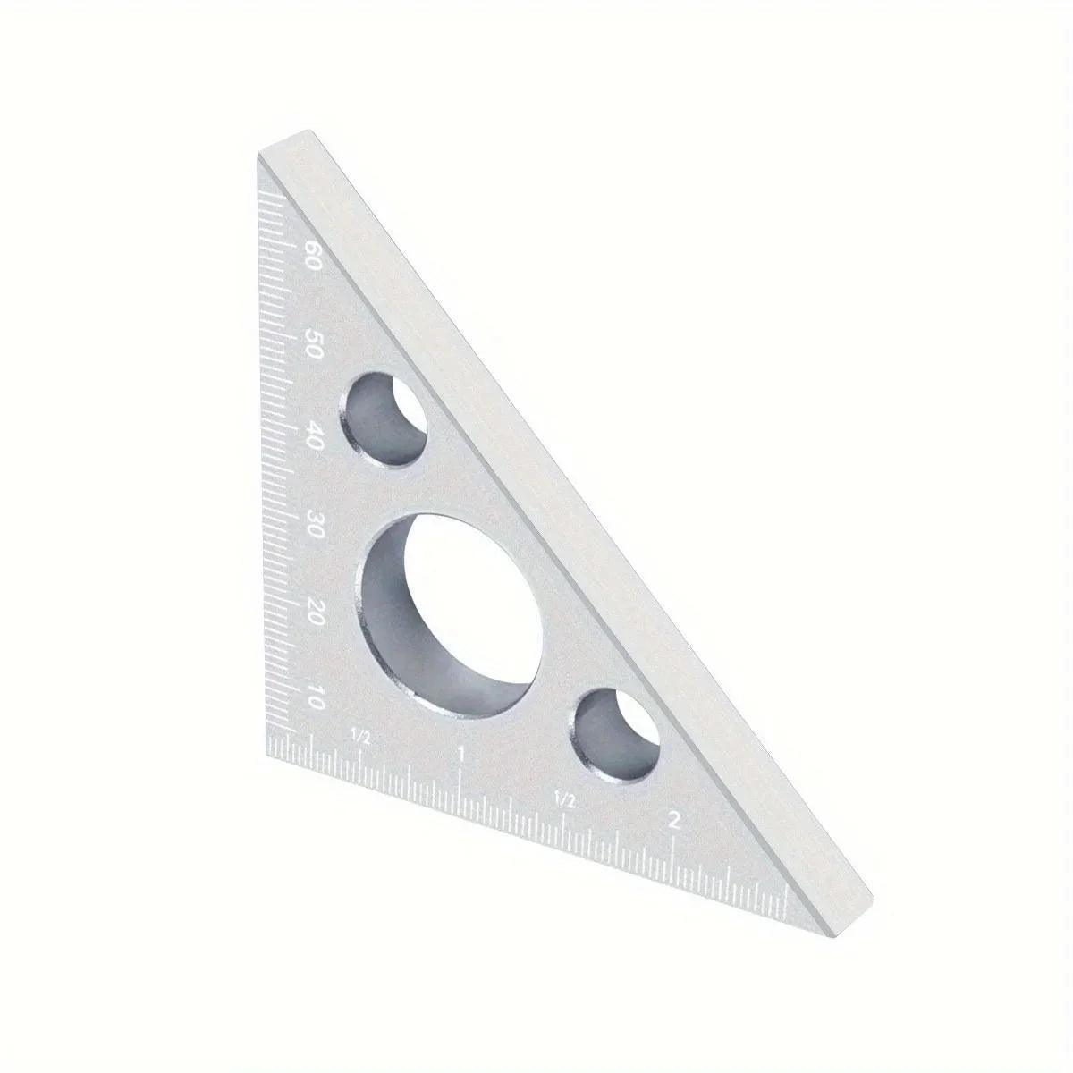 Aluminum Esquadro Ruler, 45/90 Degree Frosted Right Angle Gauge, Triangle Ruler with Both Imperial and Metric Scales