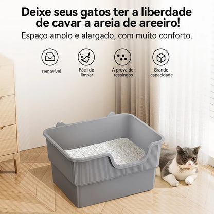 Amicura Cura Lite Cat Litter Box Semi-enclosed Splashproof Cat Tray Cat Toilet Cleaning extra-large litter box Pet Tray Bedpan