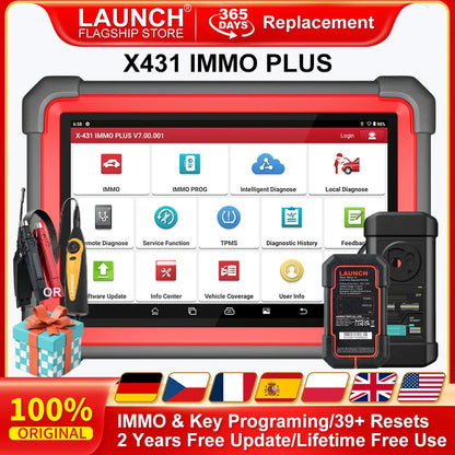 LAUNCH X431 IMMO PLUS Key Programmer X-PROG 3 AUTO Key Programming Tool OBD2 All Systems Diagnostic Scanner 39 Reset Immobilizer