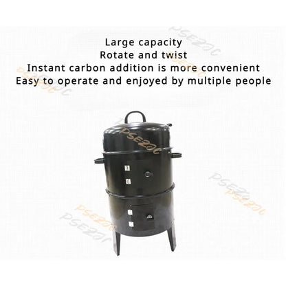 3-in-1 Detachable and Stackable Barbecue Stove Circular Barbecue Stove Charcoal Fumigation Stove