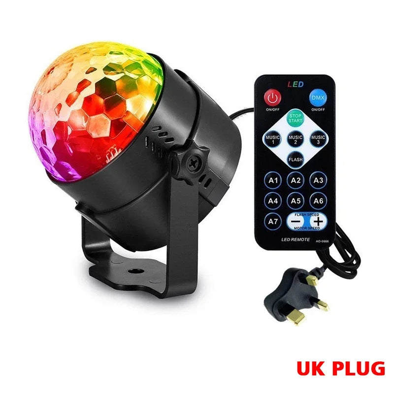 1-4Pack Aalternating Fashing Light Stage Lamp with Remote Control EU Disco Ball Lamps for Home Room Parties Birthday Wedding Bar