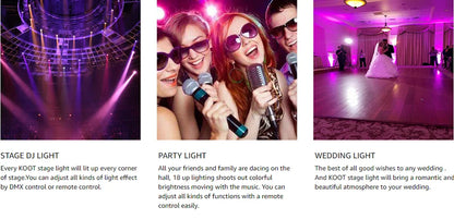 LED Par Light 6x3W RGBW DJ Controller Disco Party Holiday Christmas Bar Club Wedding Birthday Gig Stage Light