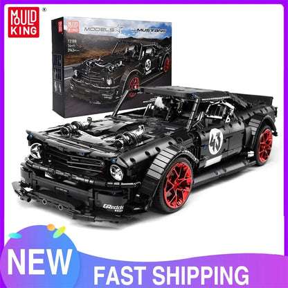MOULD KING 13108 Technical Car Toys MOC-22970 APP&RC Motorized Mustang Hoonicorn Model Building Blocks Bricks Kid Christmas Gift