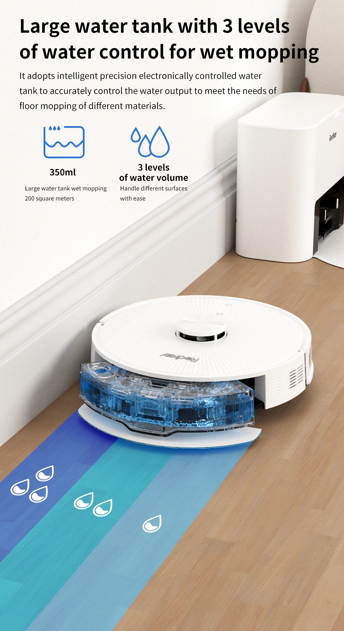 Redkey R10 Robot Vacuum Cleaner 2-in-1 Auto Vacuum Mop Wiping Function LiDAR Navigation Strong 4000Pa Suction Power 4 L Dust Bag