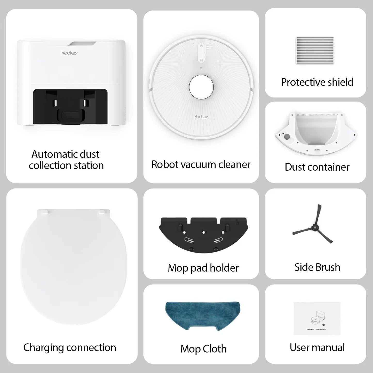 Redkey R10 Robot Vacuum Cleaner 2-in-1 Auto Vacuum Mop Wiping Function LiDAR Navigation Strong 4000Pa Suction Power 4 L Dust Bag