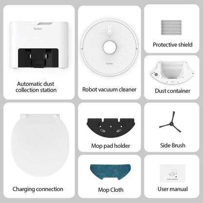 Redkey R10 Robot Vacuum Cleaner 2-in-1 Auto Vacuum Mop Wiping Function LiDAR Navigation Strong 4000Pa Suction Power 4 L Dust Bag