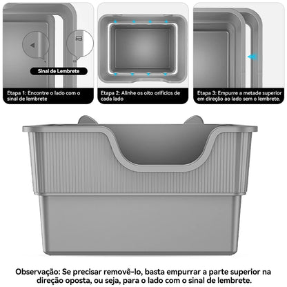Amicura Cura Lite Cat Litter Box Semi-enclosed Splashproof Cat Tray Cat Toilet Cleaning extra-large litter box Pet Tray Bedpan