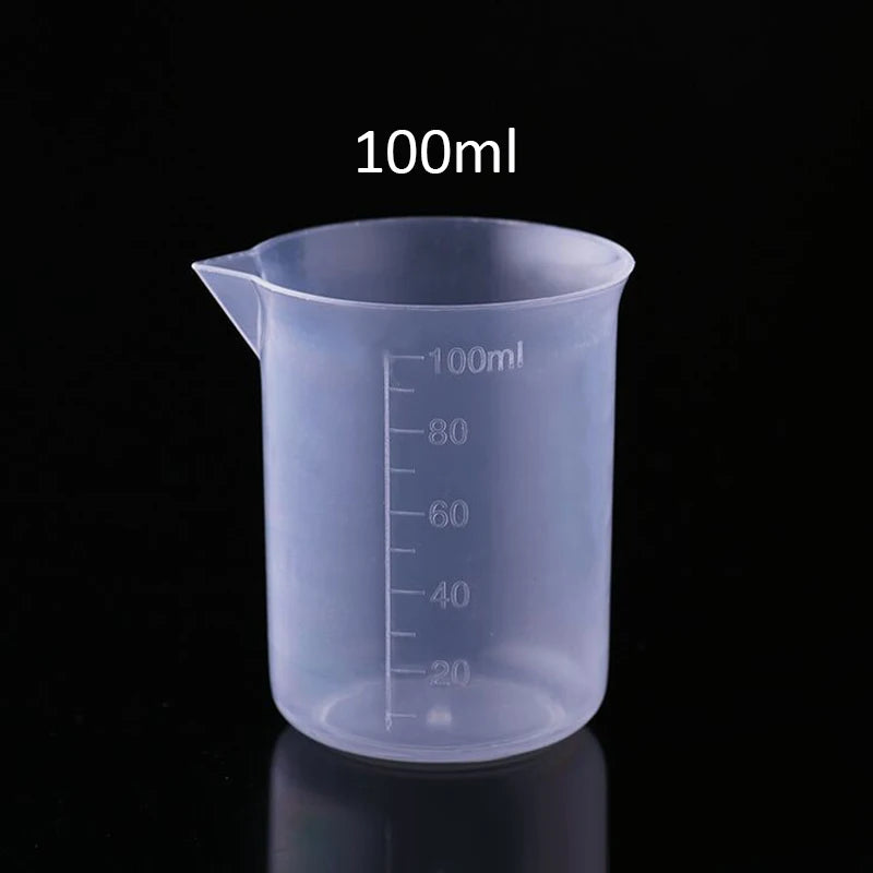 50ML/100ML/300ML/500ML Transparent Plastic Beaker Cup Laboratory Scale Mug Kitchen Baking Supplies Measurement Tool