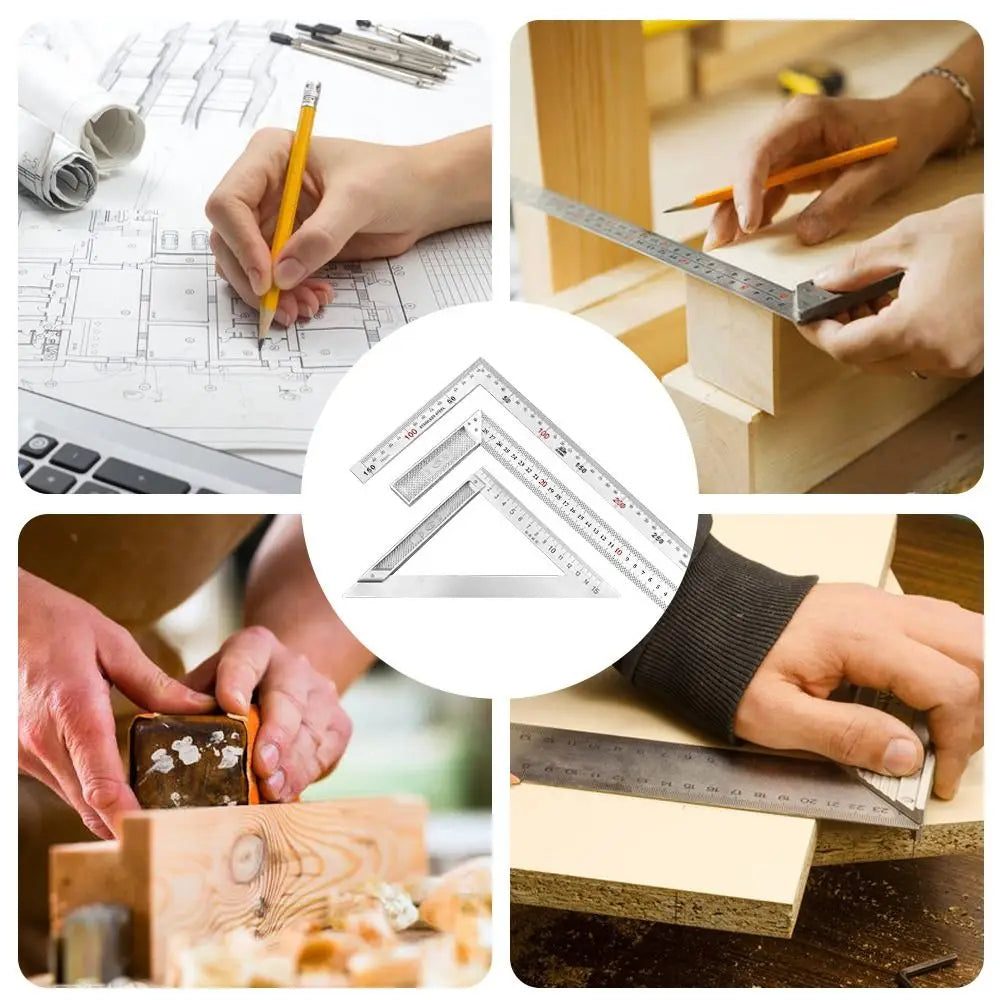 30/50CM Angle Square Ruler 90 Degree Right Angle Ruler Stainless Steel Triangle Ruler Woodworking Gauge Measuring Tool