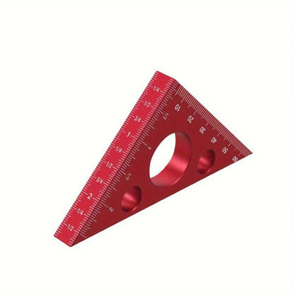 Aluminum Esquadro Ruler, 45/90 Degree Frosted Right Angle Gauge, Triangle Ruler with Both Imperial and Metric Scales