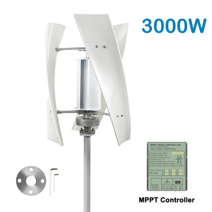 3000W High Efficiency Wind Turbine Off Grid System 12V 24V 48V Output Voltage 220V 230V 240V Home Appliance Power Supply System