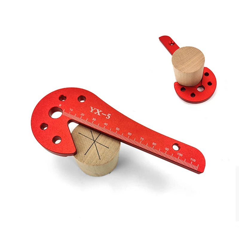 1pc Woodworking Circle Center Scribe 45/90° Center Measuring Tool Line Gauges Aluminum Center Scribe Carpenter Ruler Measuring