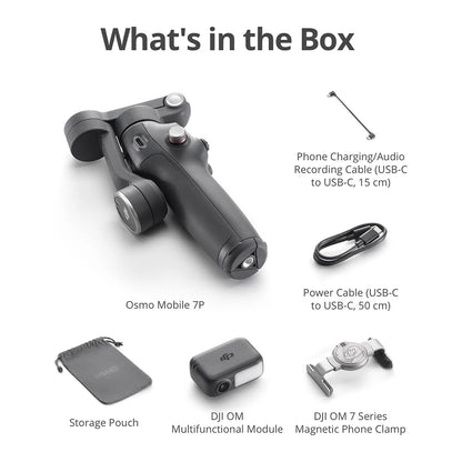 DJI Osmo Mobile 7P Robust 3-Axis Gimbal Stabilization 10-Hour Battery Life & Phone Charging Original New