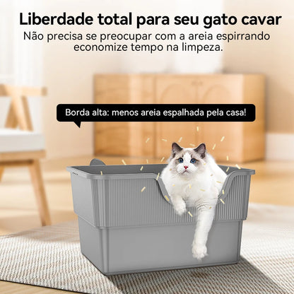 Amicura Cura Lite Cat Litter Box Semi-enclosed Splashproof Cat Tray Cat Toilet Cleaning extra-large litter box Pet Tray Bedpan