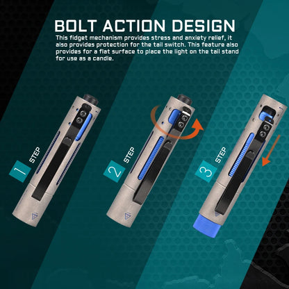 ACEBEAM Titanium LED Flashlight Rider RX 2.0 Max 700 Lumens EDC AA Flashlight, Bolt-action Design IP68 Waterproof handby toy