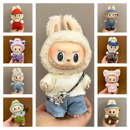 Doll Clothes For 15-17CM I II III Labubu Outfits Mini Plush Cotton Idol Doll Universal Clothing Sitting Party Accessories Gifts