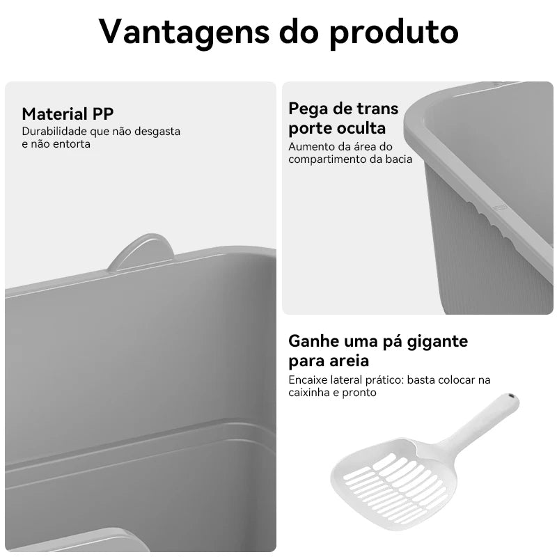 Amicura Cura Lite Cat Litter Box Semi-enclosed Splashproof Cat Tray Cat Toilet Cleaning extra-large litter box Pet Tray Bedpan