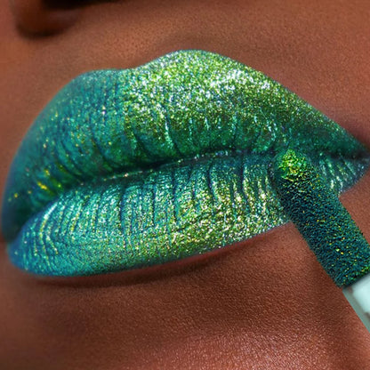 1pc Bold& Intense Glitter Shiny Metallic Lip Glaze Pearlescent Lip Tint, Waterproof Long Lasting Lip Gloss Makeup Matte Lip Gift