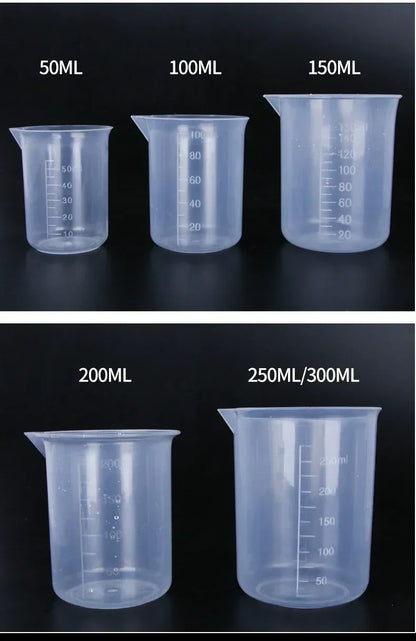 Lightweight 1PC Transparent with Scale Plastic for Kitchen Laboratory Test Measuring Cup Beaker Mixing Cups Graduated Cylinder