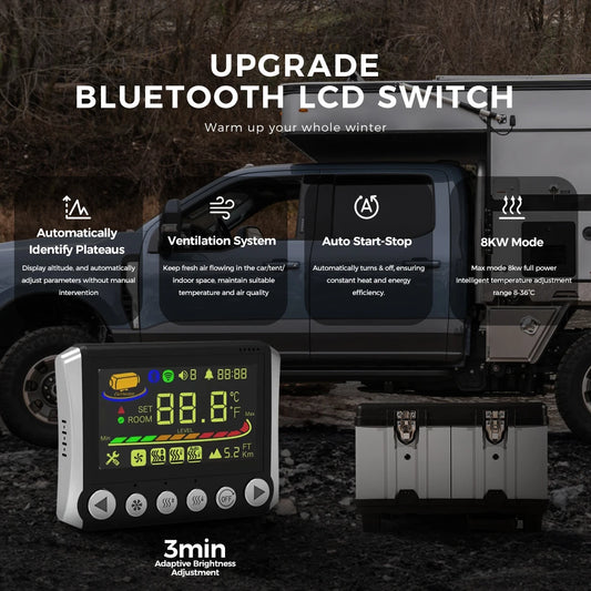 8KW 12V&24V&110-240V toolbox diesel Parking air heater w/Ventilation Mode&Adaptive Plateau&Bluetooth For Car RV Campervan