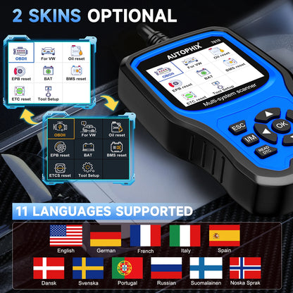 Autophix 7610 OBD2 Automotive Scanner for VW/AUDI All System EOBD/OBDII Code Reader ABS SRS Oil EPB D.PF TPMS Reset Car Tool