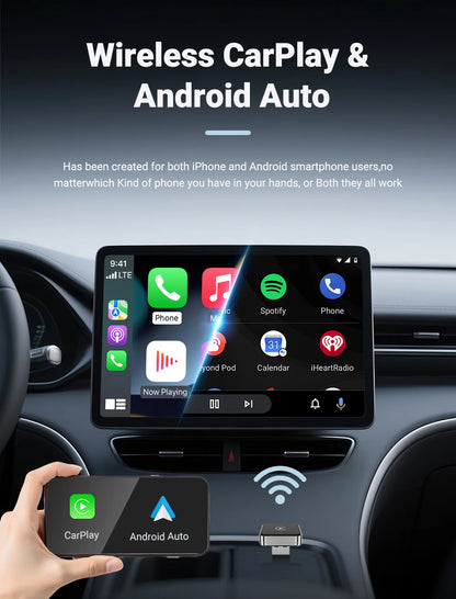 XUDA 2 in1 Wired to Wireless CarPlay Android Auto Adapter for OEM Car Stereo With USB Dongle Smart Mini Box Plug and Play Blueto