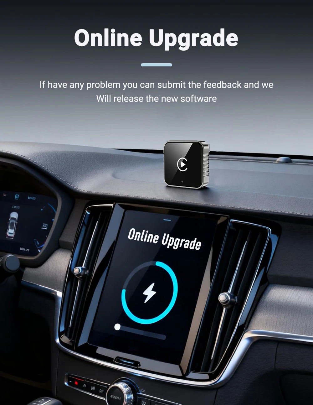 XUDA 2 in1 Wired to Wireless CarPlay Android Auto Adapter for OEM Car Stereo With USB Dongle Smart Mini Box Plug and Play Blueto