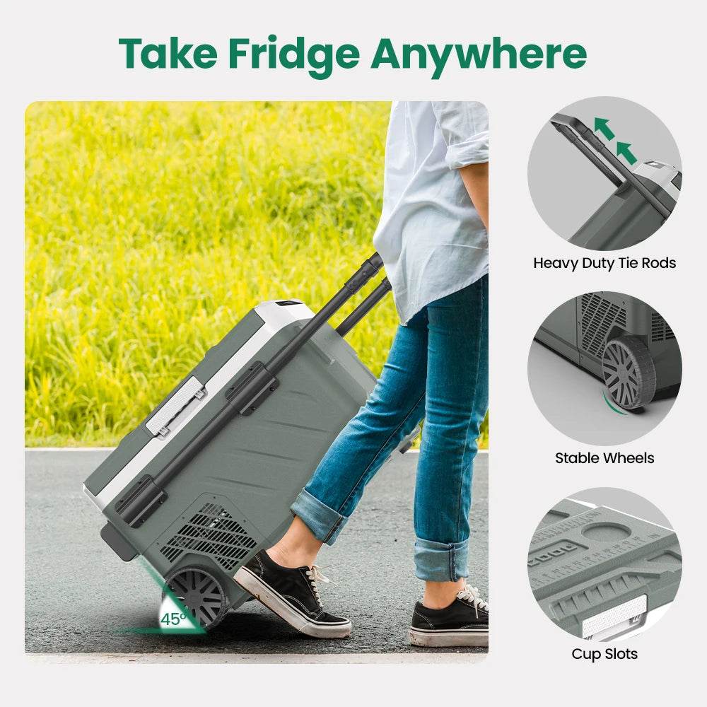 Alpicool EZGW 40L 50L 60L Car Refrigerator Portable Compressor Cooler 12/24V DC 100-240V AC Mini Fridge Freezer for Camping BBQ