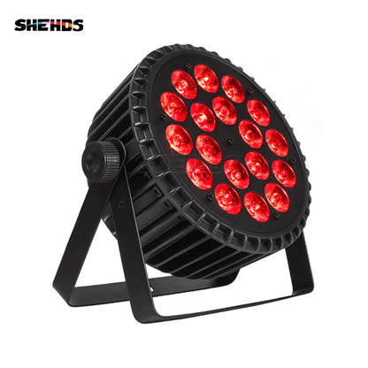 SHEHDS 4PCS Aluminum Alloy LED Flat Par 18x12W RGBW/18x18W RGBWA+UV LED Lighting DMX512 Disco Professional Stage DJ Equipment