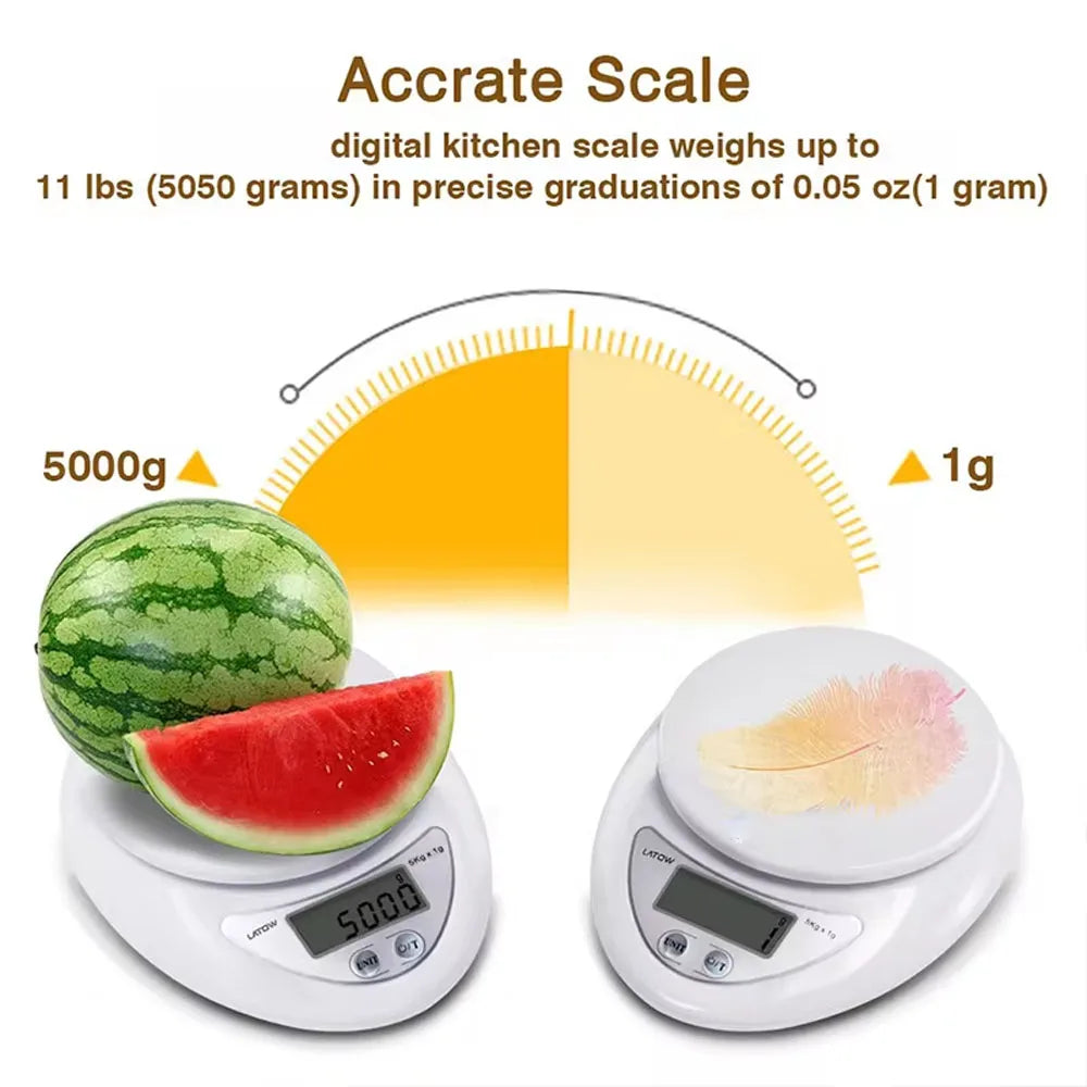5kg/1g Portable Digital Scale LED Electronic Scales Food Balance Measuring Weight Electronic Scales Kitchen Accessories Tools